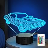 Gifts for Car Lovers, Cool Muscle Car LED Night Light for Bedroom Decors, 16 Color Changing Remote Birthday Xmas Amazing Present Idea for Men Boys