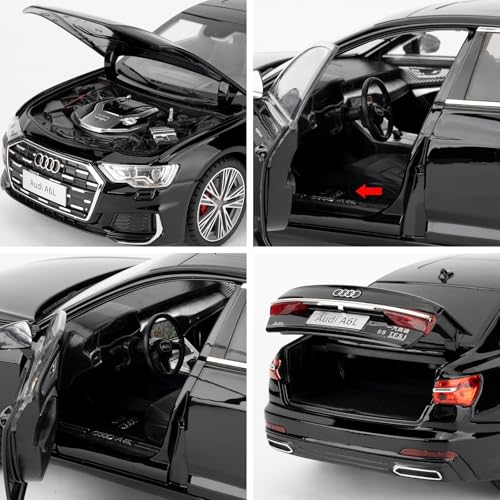 Modelo Audi A6L 1:18 BDTCTK con sonido y luz negro miniatura 4