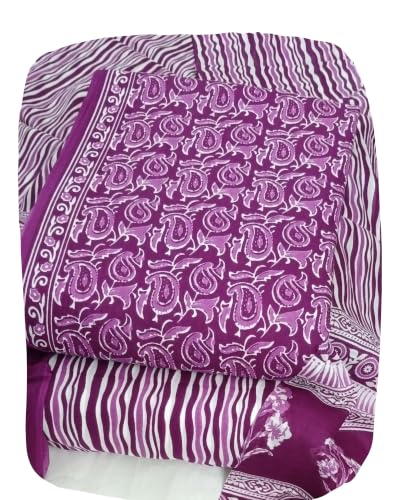 Image of DRAVINAM Trends Women's Premium Cambric Cotton Jaipuri Printed Unstitched Salwar Suit Dress Material with Mulmul Cotton Dupatta