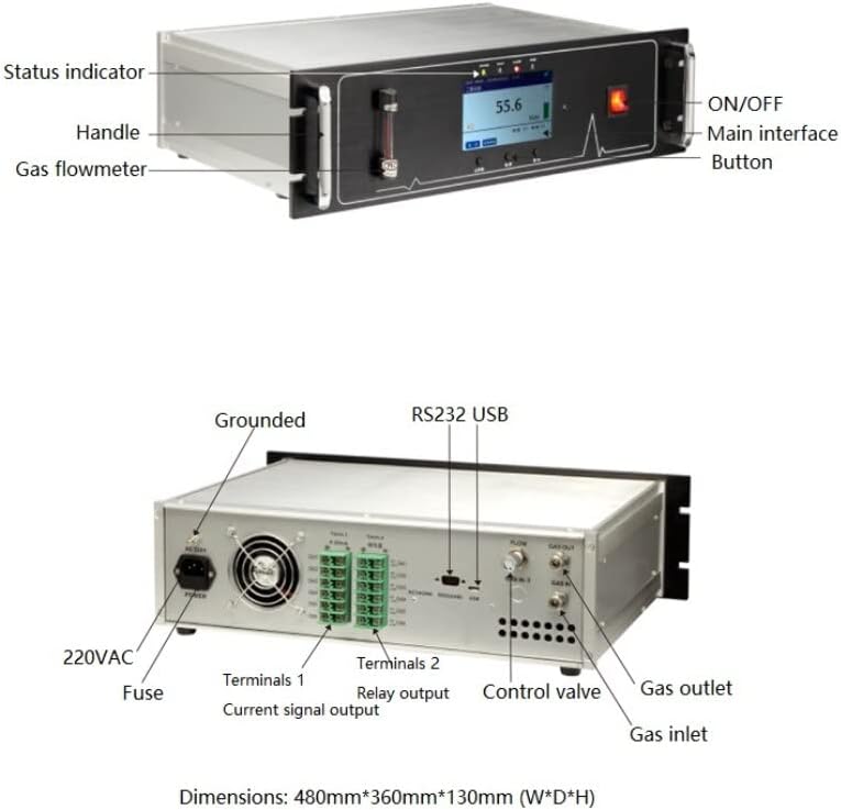 Online Nitrogen N2 Infrared Gas Analyzer for Nitrogen Gas Cylinder N2 Gas Sensor