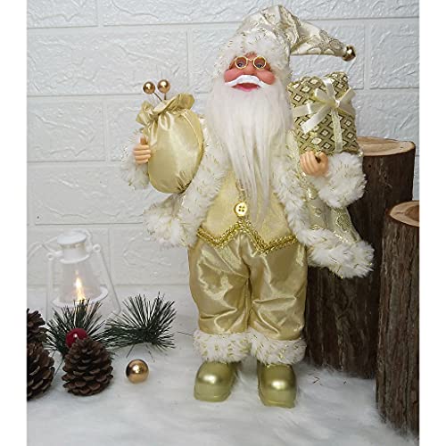 Statuette de Père Noël debout 30 cm aux finitions multicolores soignées - 8