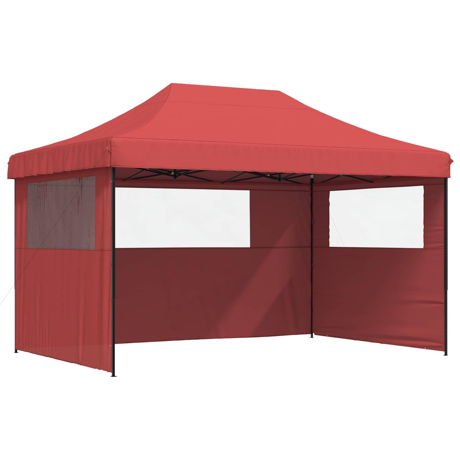 Namiot imprezowy typu Pop-up, 3 ściany, bordowy, 440 x 292 x 315 cm