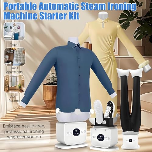 Ferro da stiro automatico a vapore senza mani, pressa gonfiabile a 360 gradi con calore e aromaterapia. Cura rapida dei vestiti per le donne degli uomini, controllo del tocco del vapore verticale, mac
