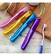 Solitude Pack of 4 Antibacterial Plastic Store Portable Toothbrush Tongue Cleaner Holder Case Tra...