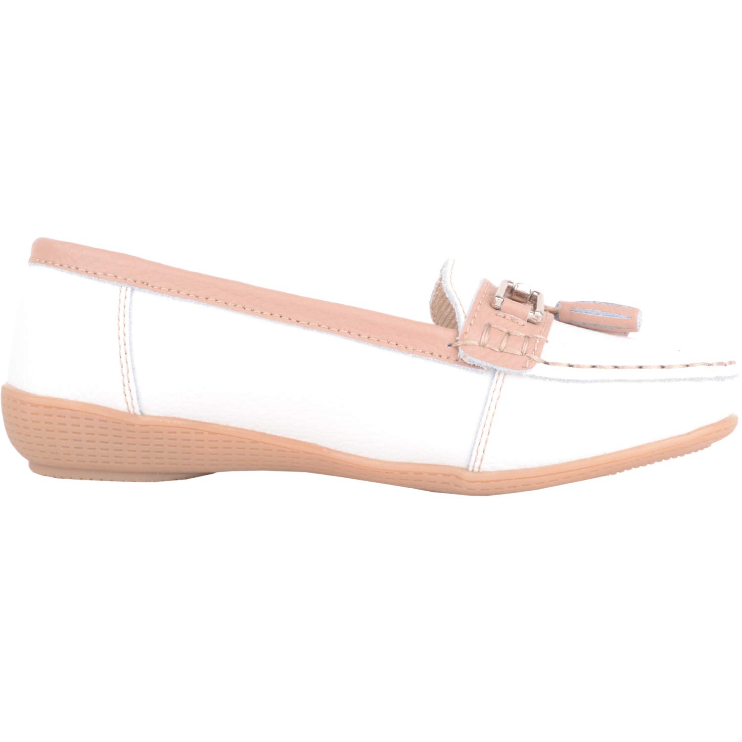 Absolute Footwear - Mocassini da barca in pelle bicolore con nappe