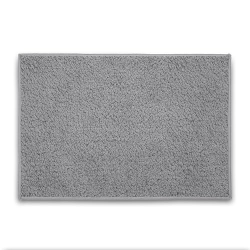 Image of Welspun DRYLON Bath Mats Large Anti Skid HIGH Durability Stain Resistant Easy Care(Solid 50CMX80CM)-Dark Grey