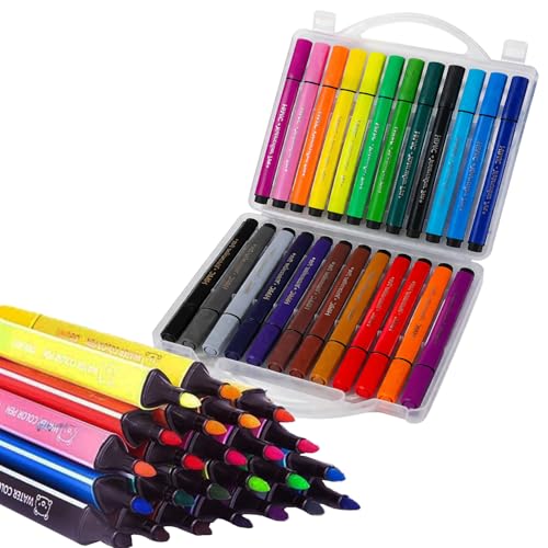 Image of FunBlast Washable Watercolor Pens Set - Colouring Kit Art Markers Colour Sketch Pens Set Kids Artists Sketching Drawing Materials Craft Supplies Return Gift (24 watercolor pen set)