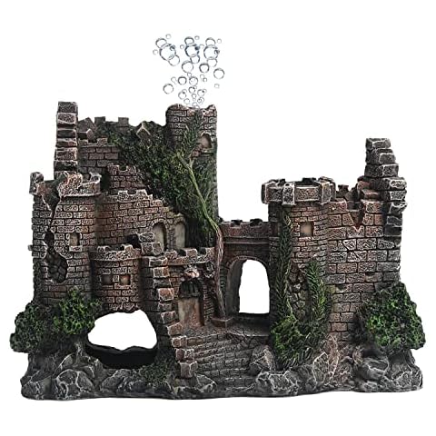 Aquarium Castle Betta Decoration Small and Medium Fish Accessories Decorations Pet Fish Toy Air Bubble Fish Tank Adornment Aquarium Decor Thematic Ornaments Cover