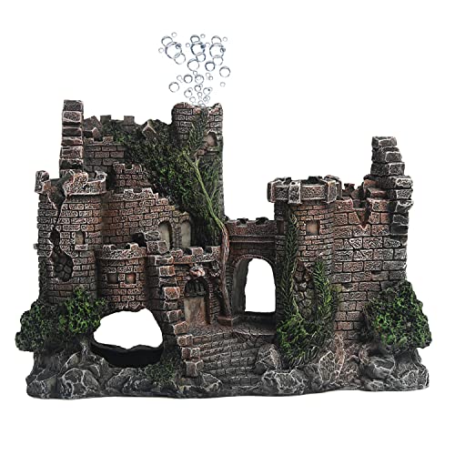 Aquarium Castle Betta Decoration Small and Medium Fish Accessories Decorations Pet Fish Toys Air Bubble Fish Tank Jewelry Aquarium Decor Themed Ornaments Cover