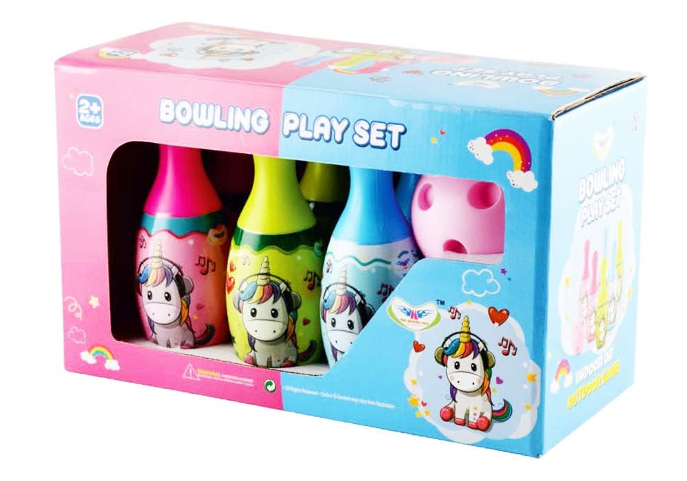 Craze Kick Bowling Set for Kids | Colorful Plastic Pins & Ball | Indoor Outdoor Game with 6 Bottles & 1 Ball | Non-Toxic Toy for Boys & Girls Ages 3+ | Fun Activity Set in Bright Multicolor