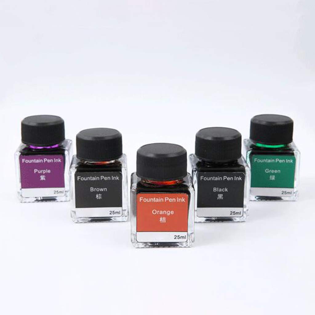 Brüssel08 Kalligraphie-Tinte Mit Glitzer – 5 Ml, 24 Farben, Für Füllfederhalter, Malen & Zeichnen