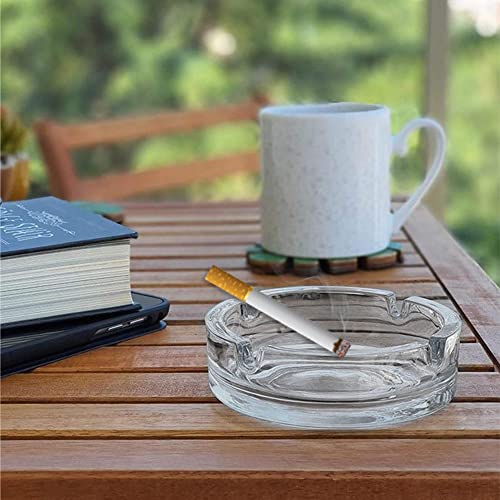 Glazen asbakken voor sigaretten ronde outdoor solide eenvoudige en praktische transparante draagbare decoratieve moderne asbak voor thuiskantoor binnen buiten pubs patio gebruik (Pack van 1) - Afbeelding 6