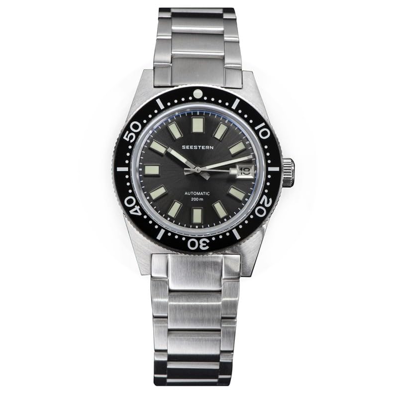 Seestern S404 Montre Automatique Homme Acier Gris Idéale pour le Quotidien