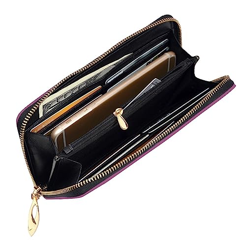 Solid color grape red Long Zip Clutch Wallet - Unisex Phone Case with Credit Card Slots, Coin Compartment, Cash Slot4