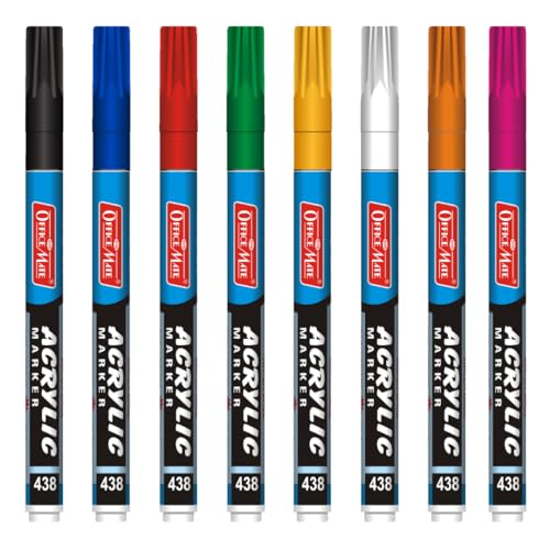 Image of Soni Officemate Acrylic Fine Tip Marker Pens (Assorted Color) (Pack of 8)