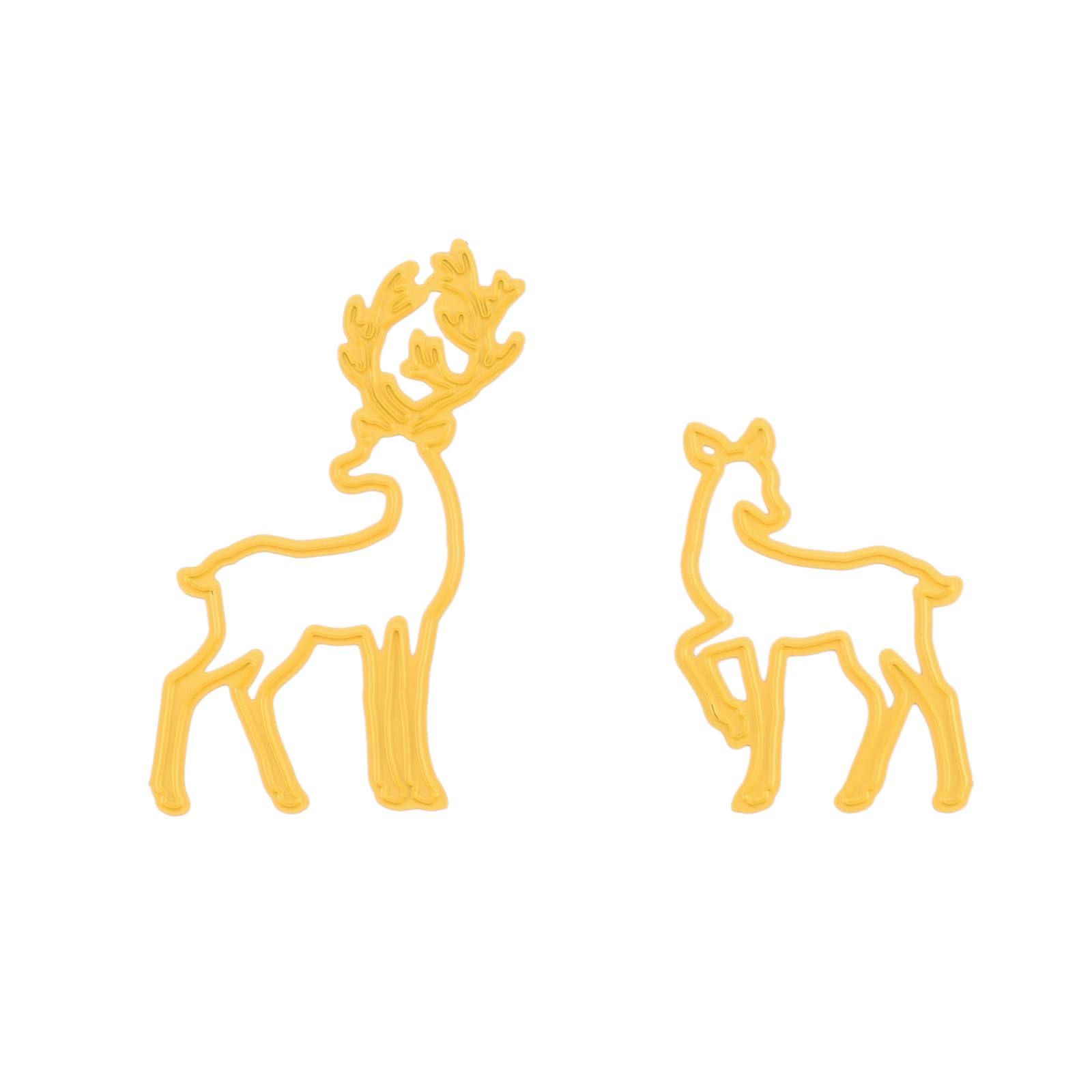 Nellie's Choice Cutting Die, Reindeer, 2 Shape, 5.1 x 7.5 cm, Card Making Supplies, Metal Dies for Scrapbooking, DIY and Paper Crafts, Yellow, 51x75 / 38x51mm