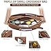 BOSTANTEN Small Crossbody Purse for Women Triple Zip Cell Phone Leather Shoulder Handbag with Wide Guitar Strap Brown