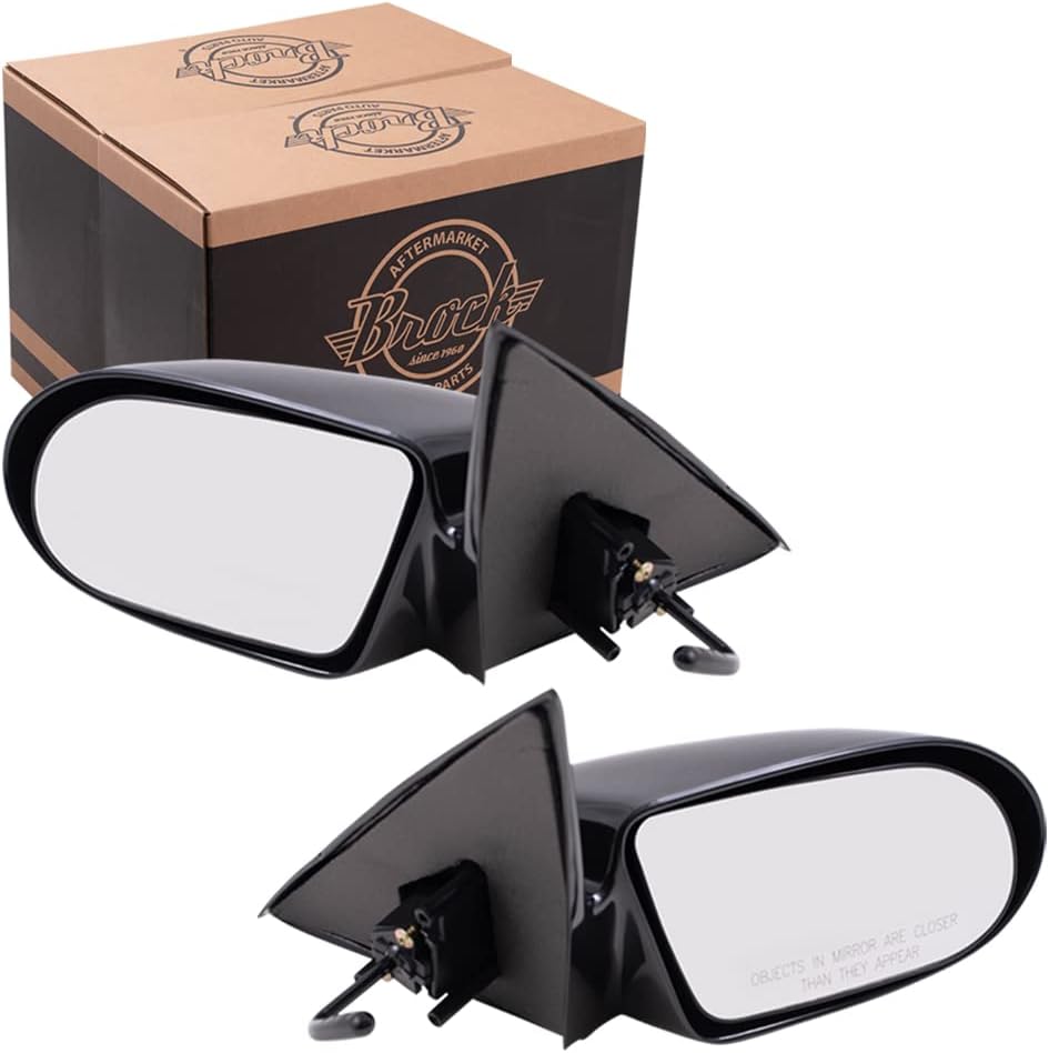 Brock Replacement Driver and Passenger Set Manual Remote Side Door Mirrors Compatible with 1995-1997 & 1998-2001 Metro