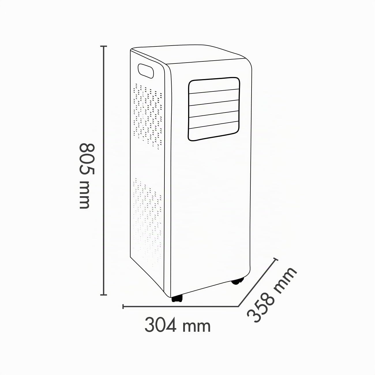 ARGO ZORI, Condizionatore portatile 10000 btu/h, con timer ON/OFF, bianco
