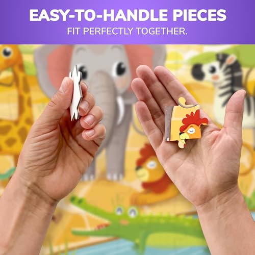 Image of QUOKKA Puzzles for Kids Ages 3-5 - 30 Pieces Puzzles for Toddlers 2-4 - Africa Animals Learning Jigsaw Puzzles for Kids 4-6 Years Old - Educational Toys for Boy and Girl