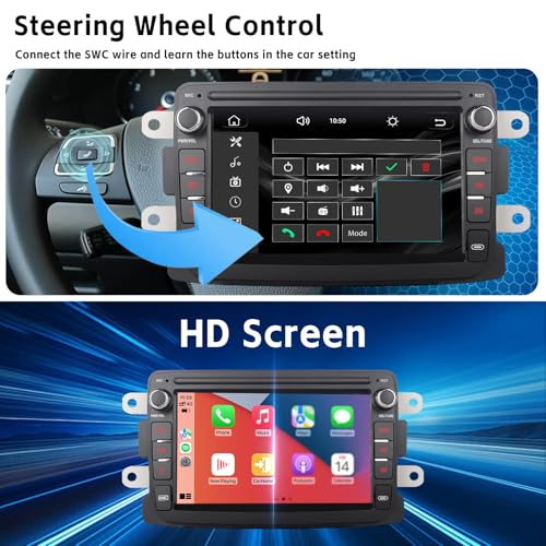 Autoradio GPS pour Dacia Duster avec écran tactile et Bluetooth intégré