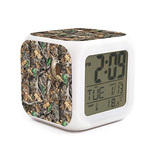 JECIA HOLDER Realtree Camouflage Deer Led Alarm Clock Creative Desk Table Clock Multipurpose