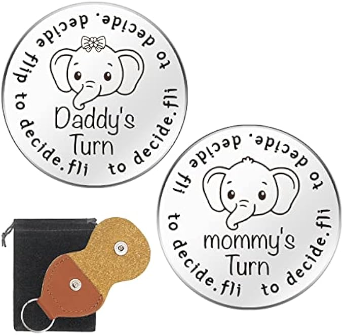 RAOSIME Cute Elephant Pocket Hug Token Gift,Double Sided New Parents Decision Coin Gifts for Mom Dad Baby Shower First Time Mommy Daddy to Be,Newborn Baby Gift Pregnancy Birthday Gifts for New Parents