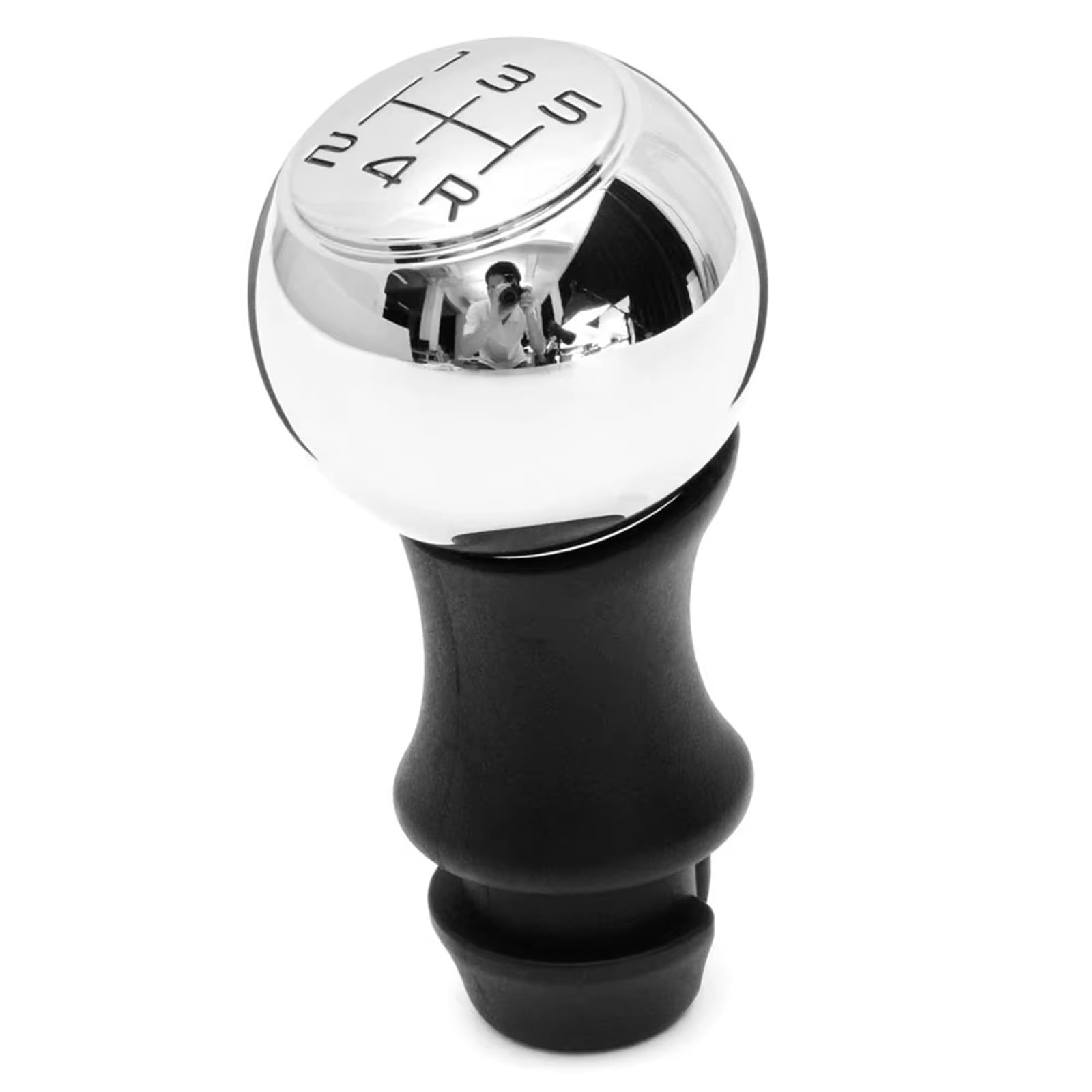 Mrcbroueo One Color Car Gear Shift Lever Compatible With Peugeot For 106 107 206 301 306 307 308 406 508 605 807 1007 2008 3008 5 6 For Speed Gear Shift Knob(5-Speed Chromed)