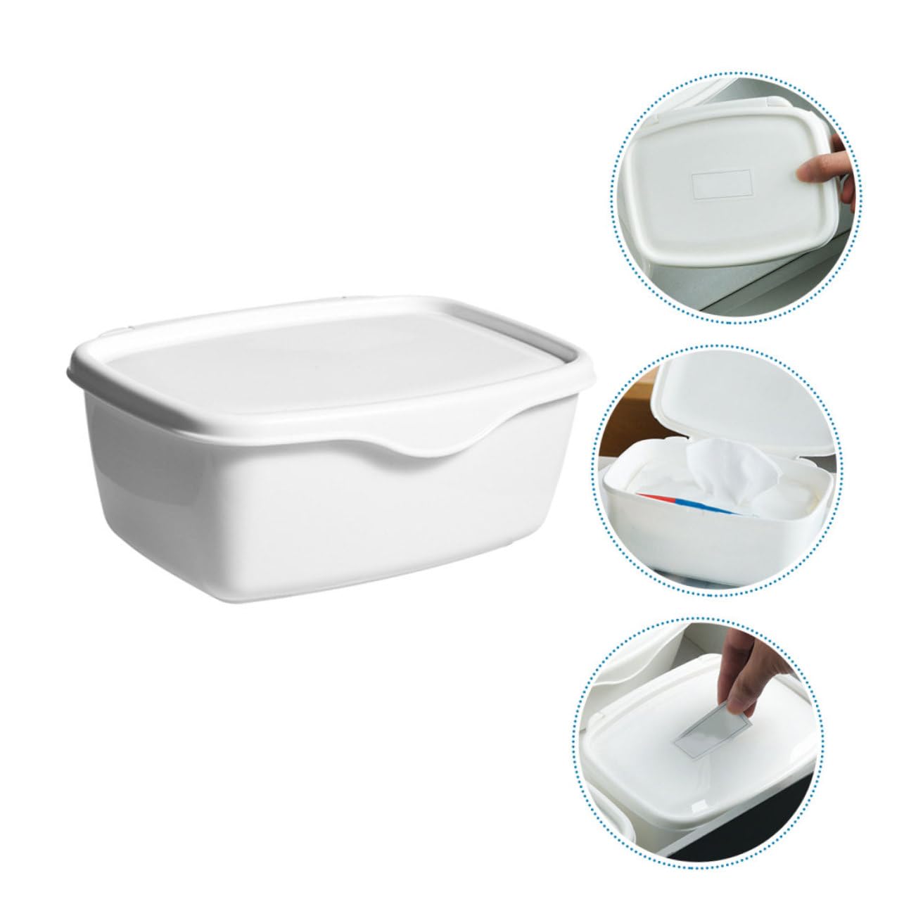Alipis 3 Sätze Kiste Abwischen Aufbewahrungsbehälter Reisebox Spender Für Babytücher -feuchttuchhalter Feuchttücher Retro-gewebebehälter Desktop-papierhalter Plastik Weiß 2 Stück * 3