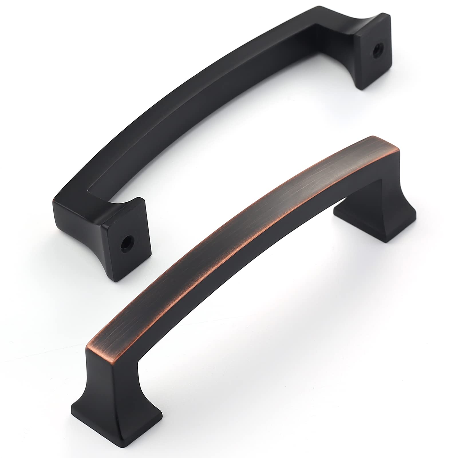 Amerdeco 10 Pack Oil Rubbed Bronze 4 Inch(102mm) Hole Centers Kitchen Cabinet Pulls Cabinet Hardware Kitchen Handles for Cabinets Cupboard Handles Drawer Pulls ZH0009ORB