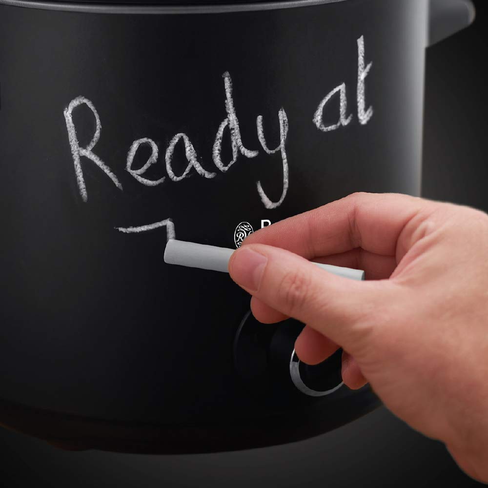 Russell Hobbs Slow Cooker [3,5l Keramik-Gartopf für opt Temperaturverteilung] Schongarer Chalkboard (Tafel-Oberfläche, 3 Temperatureinstellungen & Warmhaltefunktion, 200W) Slowcooker 24180-56