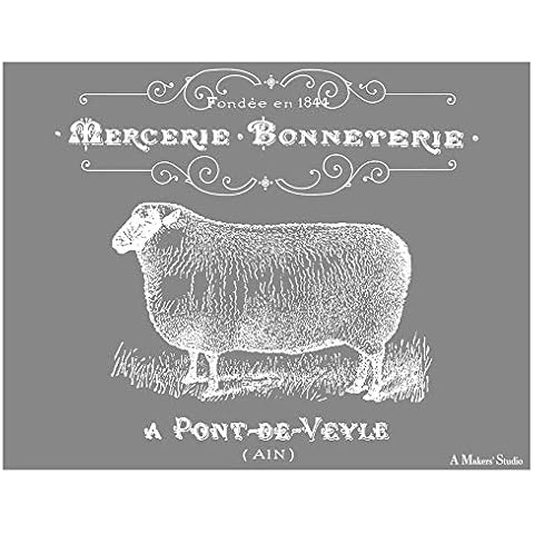 A Makers’ Studio | Tri Mesh Adhesive Stencil | Sheep | Reusable | DIY Art and Craft Stencils | Multi-Surface Adhesion | 8.5 x 11 Cover