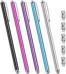 Long Stylus Pens for Touch Screens (5 Pack 185mm) High Sensitivity, Precision and No Scratches, Compatible with iPad, iPhone, Android, Tablets and More. Capacitive Touchscreen Stylist Mesh Fiber Tips
