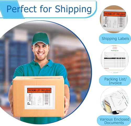 Image of 1000pcs 4.5 inchx5.5 inch Packing List Envelopes Self-seal Packing Slip Envelope Pouches Shipping Label Sleeves Top Loading Packing List Enclosed Bags.
