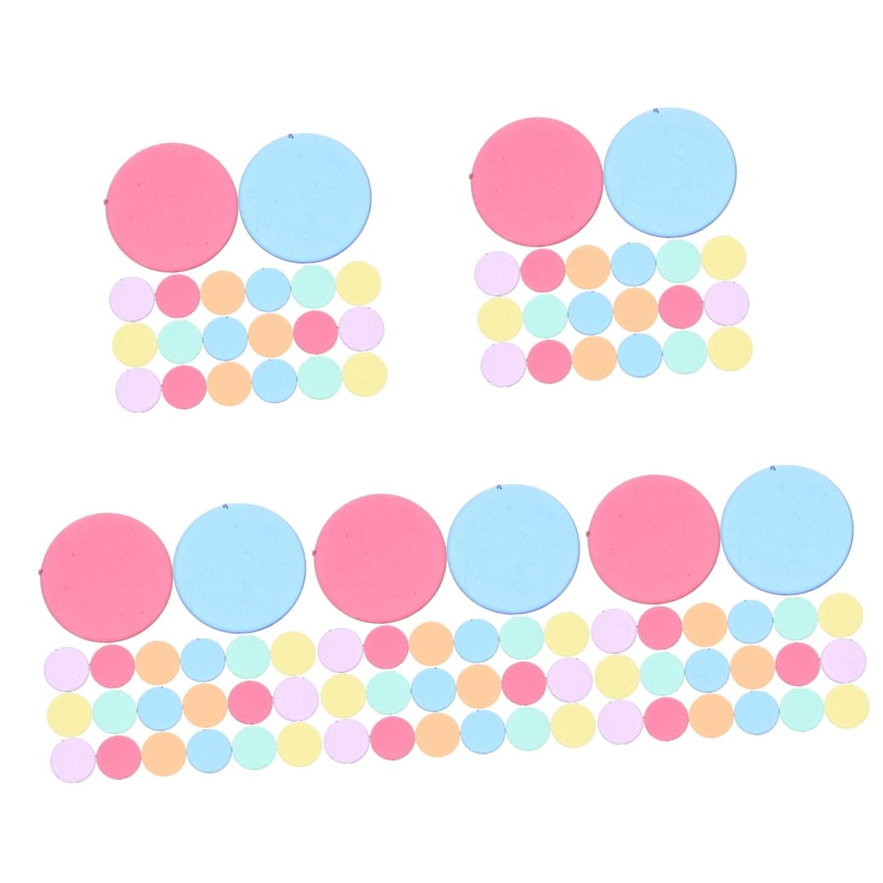 VICASKY 5sets Bingo Chips Game Tokens Plastic Poker Chips Bingo Markers Set Multi-Color 100pcs*5