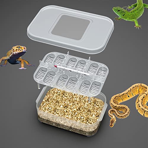 LIZHOUMIL 12 Grids Reptiles Eggs Incubator Tray,Incubation Box for ing Snake, Lizards, Gecko Egg,Reptile Breeding Box Reptile Transparent Box Incubator Supplies