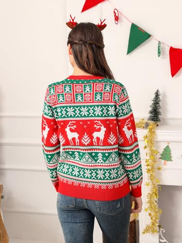 Matching Family Reindeer and Snowflake Christmas Sweater - Image 3