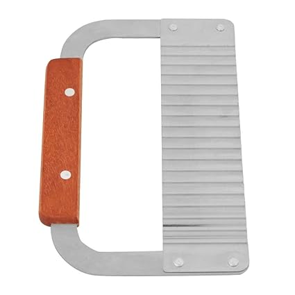 Hardwood Handle Crinkle Wax Vegetable Soap Molds Cutter Wavy Slicer Stainless
