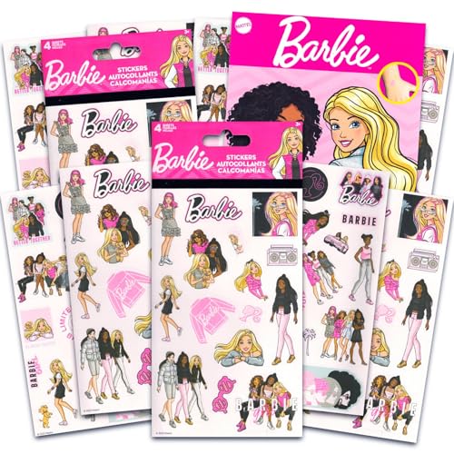 Barbie Stickers and Tattoos Set - Party Favors Bundle with 100+ Stickers Plus Temporary Tattoos for Kids | Barbie Doll Party Supplies for Girls