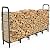 Tikimilor 6.7ft Firewood Rack Holder, Adjustable Heavy Duty Fire Log Stacker Stand for Fireplace, Outdoor Indoor Metal Wood Pile Storage Organizer, Patio Logs Stand tool, Black