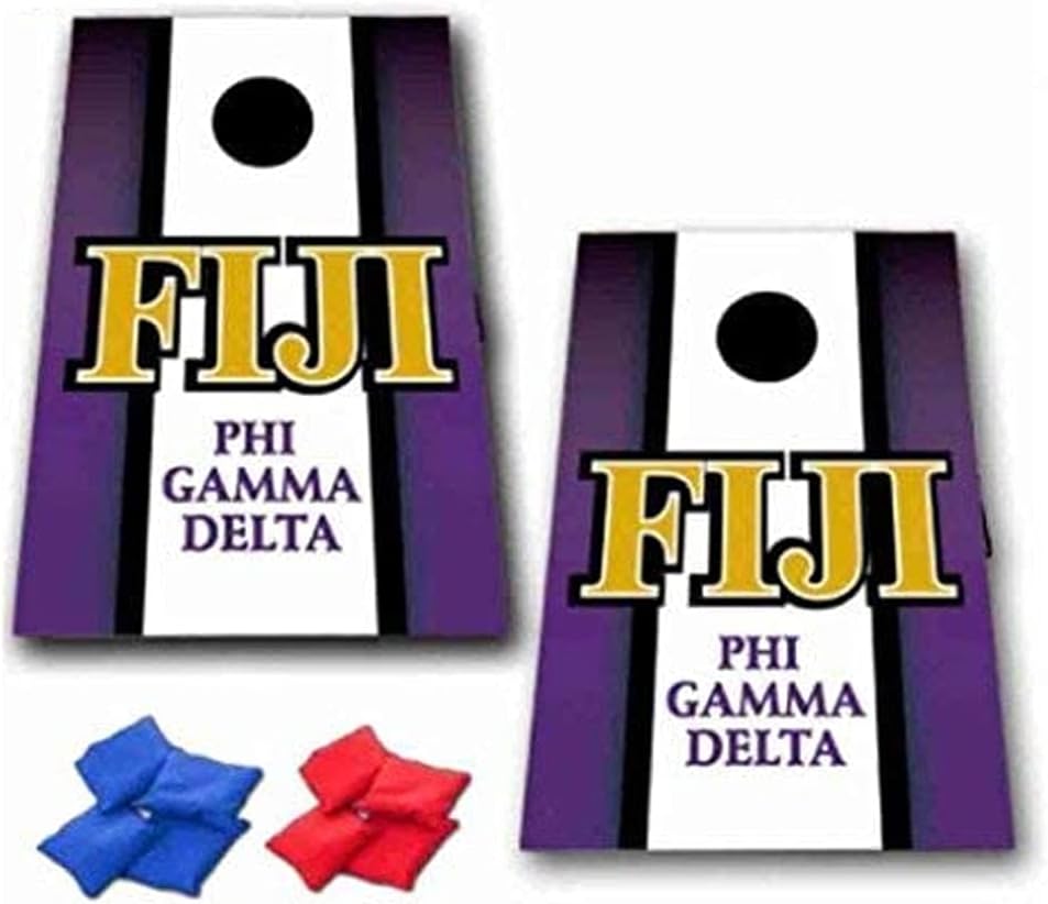 VictoryStore Cornhole Games - Fiji Cornhole Bag Toss Game - Vertical Stripe - 8 Bags Included