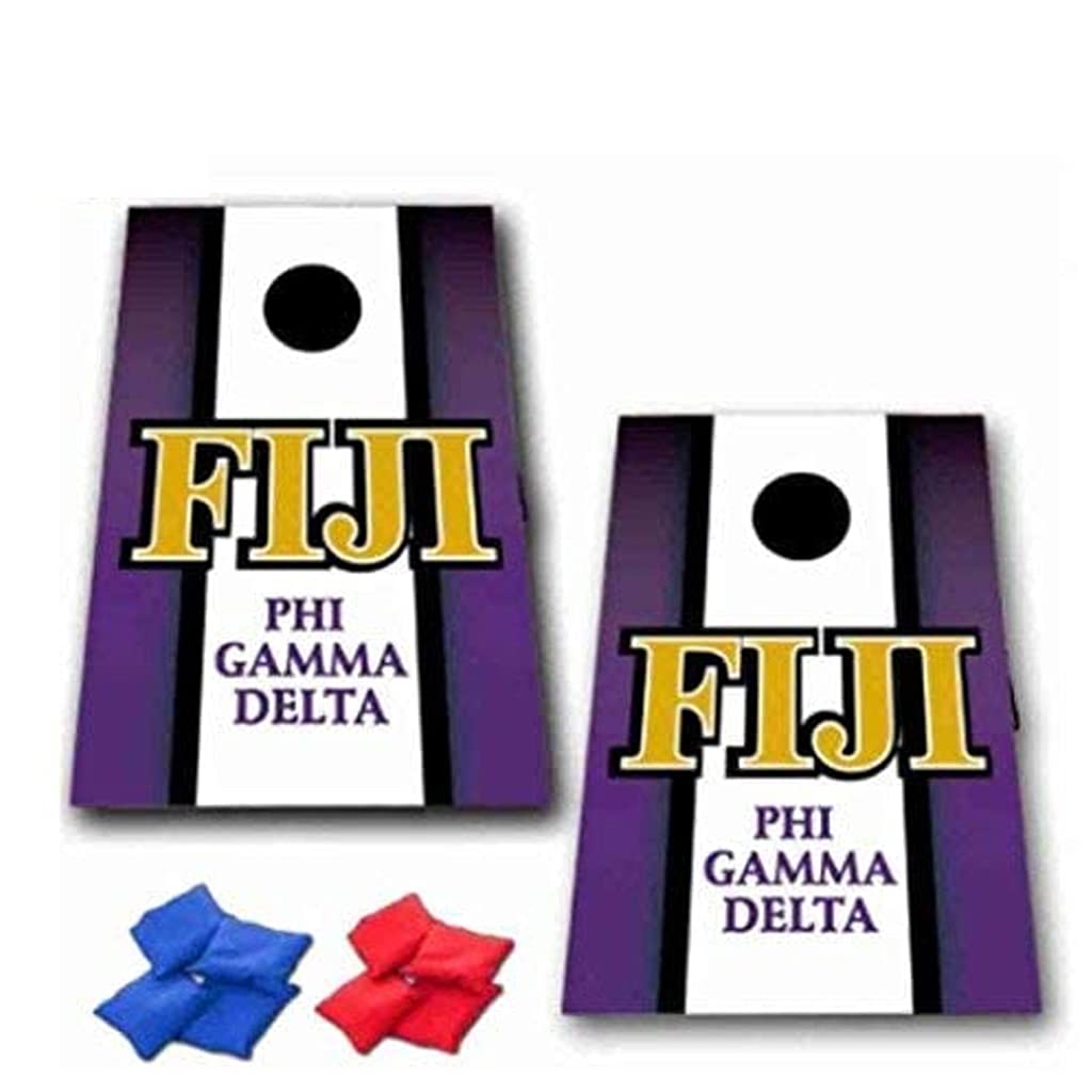 VictoryStore Cornhole Games - Fiji Cornhole Bag Toss Game - Vertical Stripe - 8 Bags Included