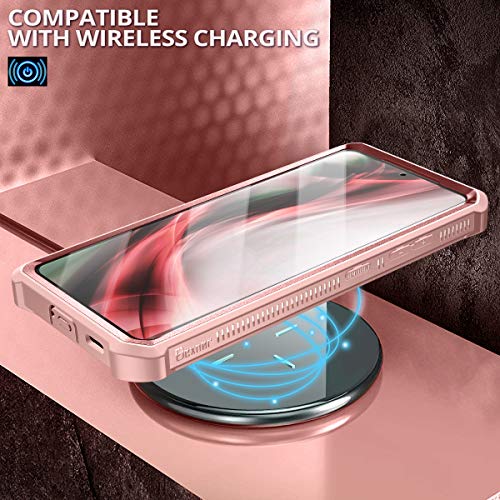 Image of Dexnor for Samsung Galaxy S21 Ultra Case, [Built in Screen Protector and Kickstand] Heavy Duty Military Grade Protection Shockproof Protective Cover for Samsung Galaxy S21 Ultra 5G, 6.8 inch Rose Gold