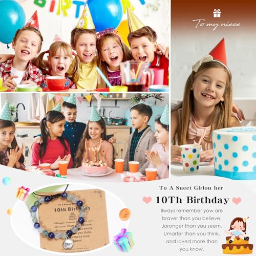 Stealth Stone 10-Year-Old Girl Boy Birthday Gifts Adjustable Beaded 10th Birthday Bracelets as 10th Birthday Gifts 10 Year-Old Birthday Gifts for Daughter Son Handmade4