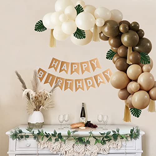 Uchi 誕生日 飾り付けセット可愛い 人気47点バルーンアーチセット happy birthday 誕生日ガーランド タッセルガーランド 人工葉 花藤 バースデーバルーン 風船 バースデー 飾り男の子 女の子 Party Decorations