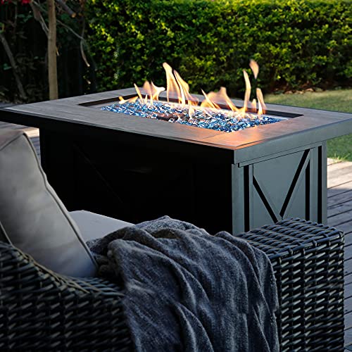 Bali Outdoors Gas Firetable 42 Inch Ceramic Tabletop Propane Firepit 60,000 Btu Use As Dinner Coffee Table thumb #6