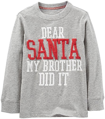 Carter's Dear Santa Tee Baby vêtement manches longues gris chiné taille 3 mois