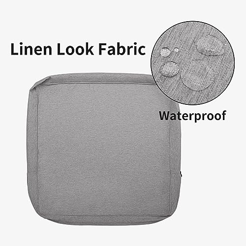Easy-Going Patio Cushion Covers 22X22X4 Inch 4 Pack, Linen Look Outdoor Water Resistant Chair Seat Cushion Slipcover With Zipper For Outdoor Furniture thumb #1