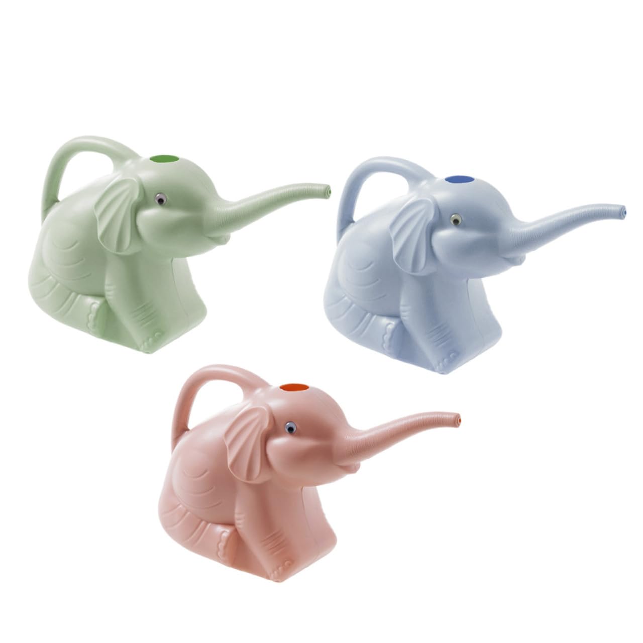 Kisangel Regadera de Elefante Pequeña de PVC para Jardín Diseño Encantador, Reutilizable y Fácil de Usar Mano, Paquete de 3 Unidades para Regar Plantas Color Aleatorio