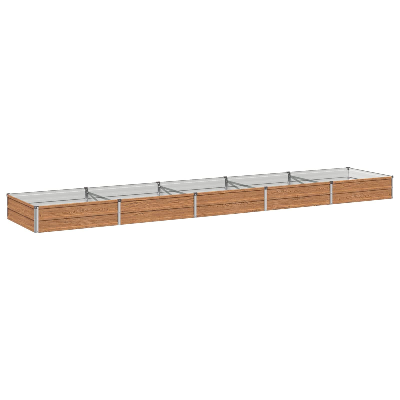 vidaXL Raised Garden Bed Wood Brown 400 x 80 x 24 cm cold-rolled steel